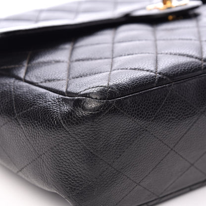 Chanel Caviar Quilted Jumbo Single Flap Black 17 of 21