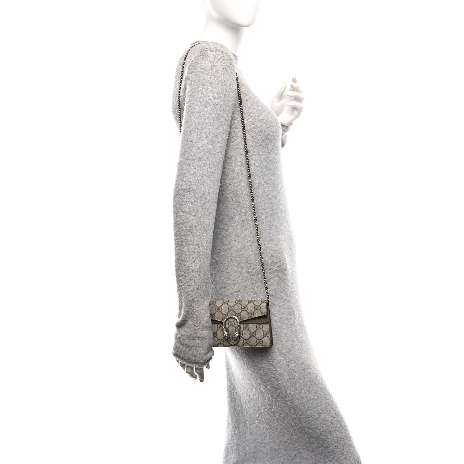 Gucci GG Supreme Monogram Super Mini Dionysus Shoulder Bag Taupe 2 of 9