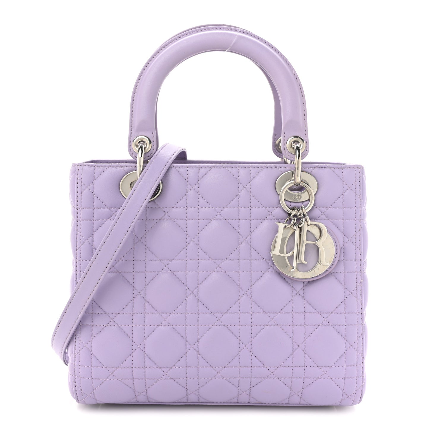 Lambskin Cannage Medium Lady Dior Purple