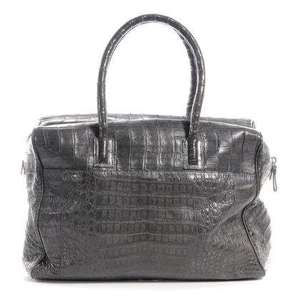 Nancy Gonzalez Crocodile Satchel Grey 1 of 8