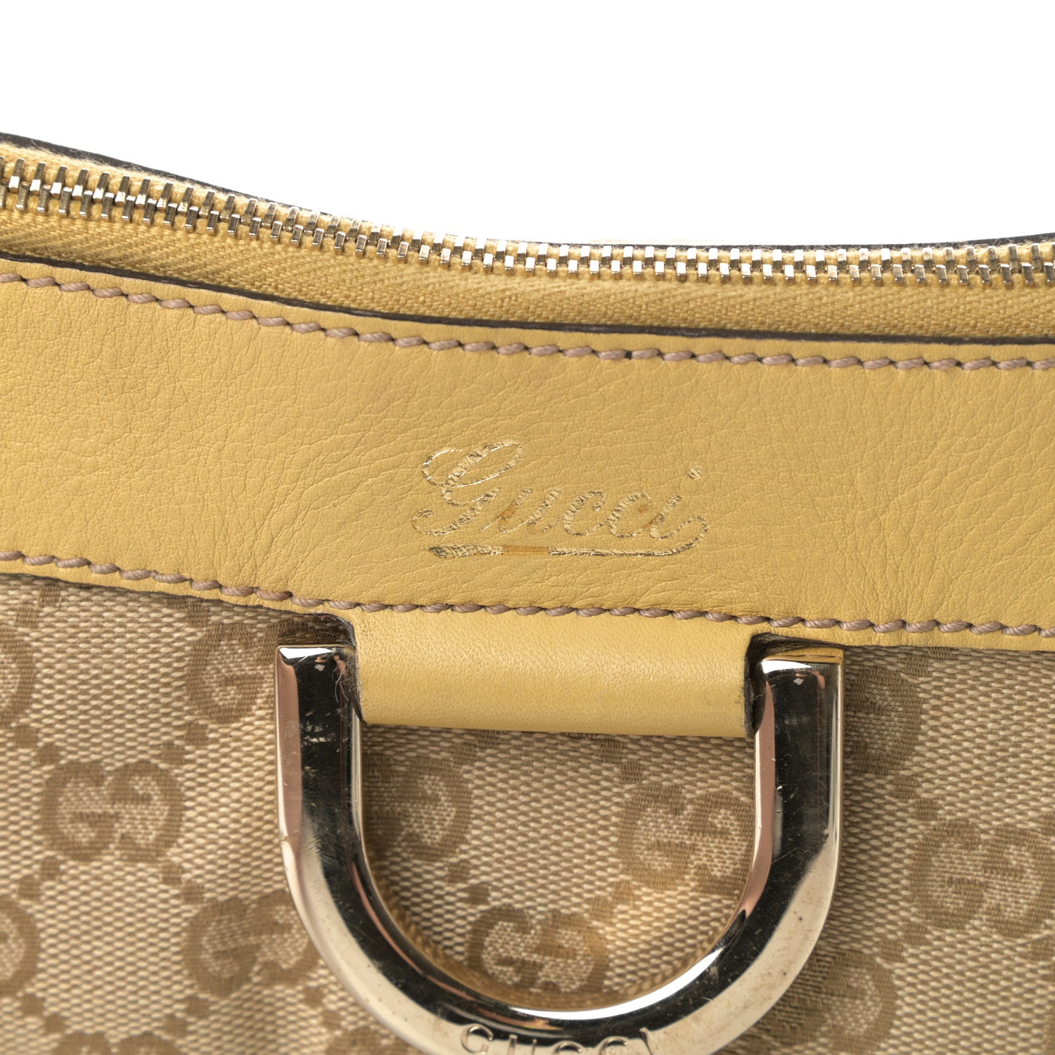 Gucci Monogram Large D Gold Ring Messenger Beige 13 of 14