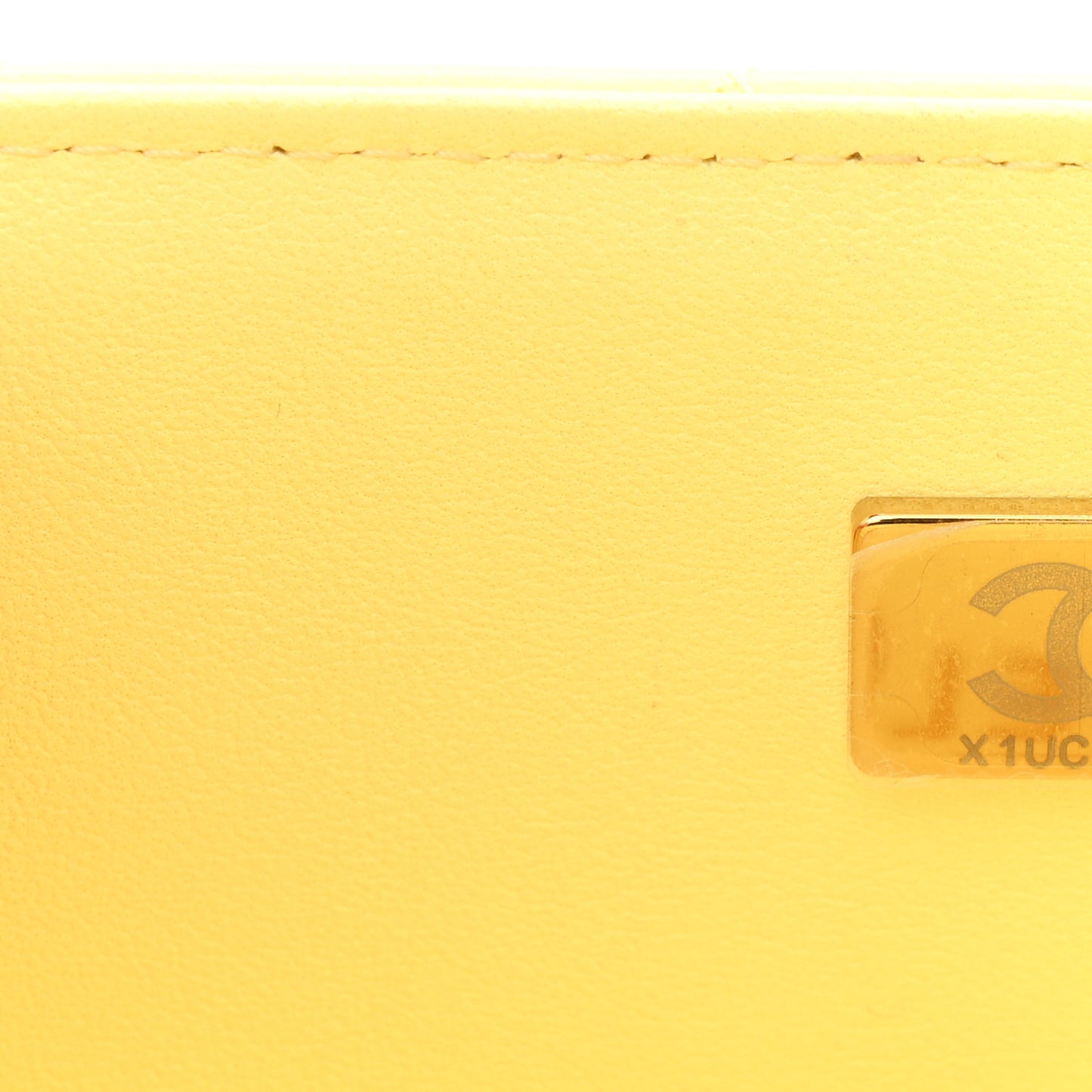 Lambskin Quilted Mini Chain Top Handle Rectangular Flap Light Yellow