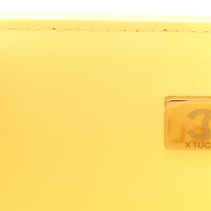 Chanel Lambskin Quilted Mini Chain Top Handle Rectangular Flap Light Yellow 7 of 10