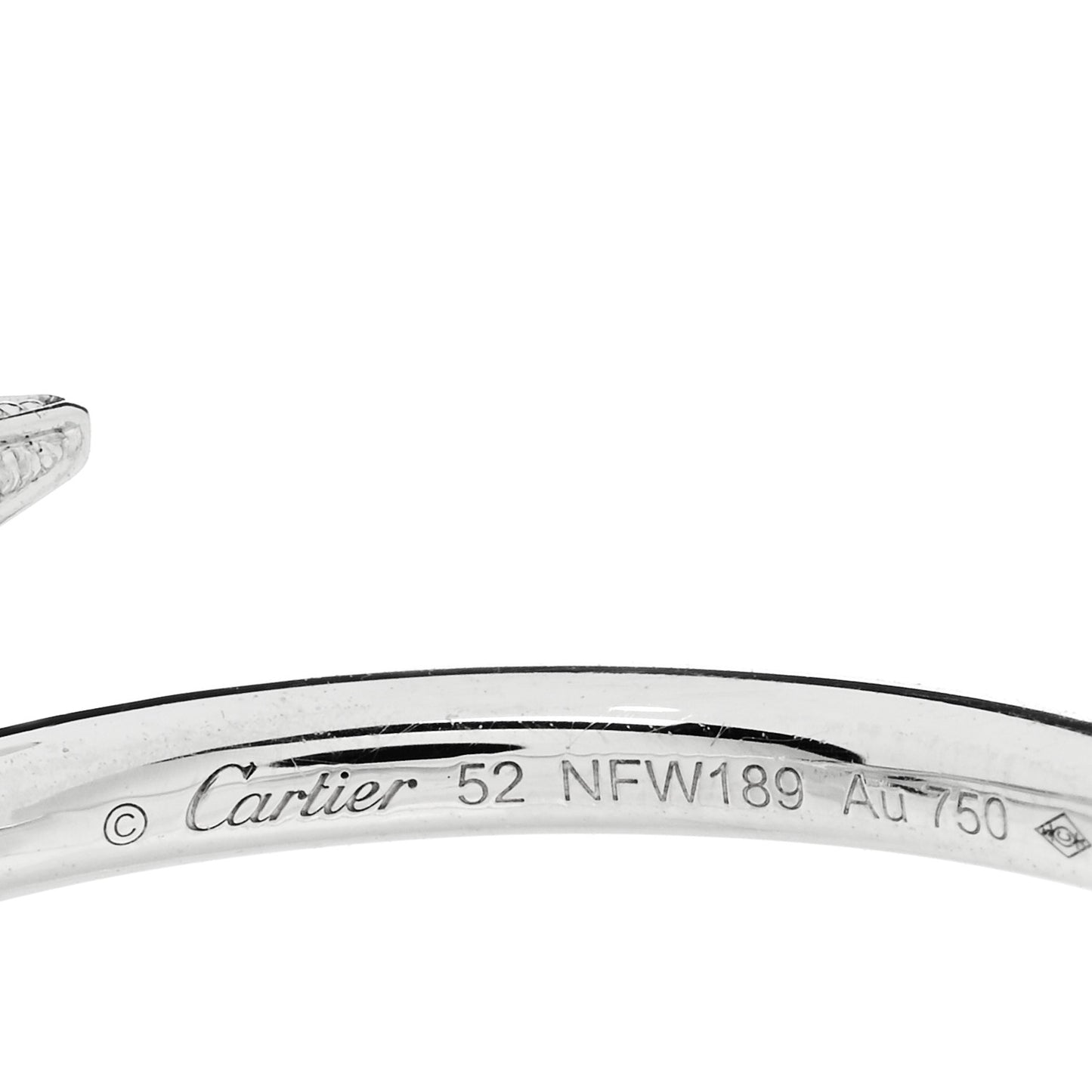 18K White Gold Diamond Juste Un Clou Paved Ring 52 6
