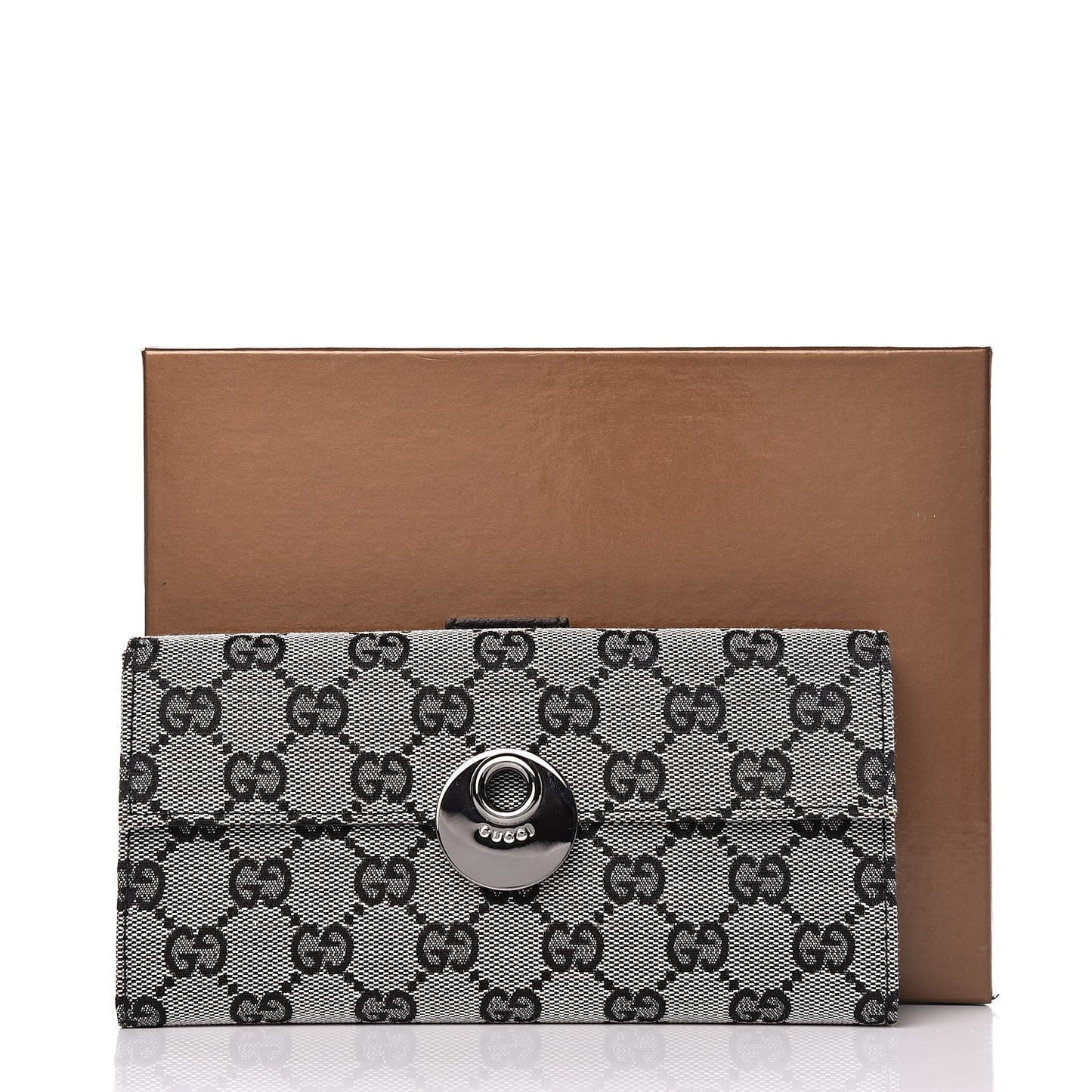 Monogram Eclipse Continental Flap Wallet Beige Blue