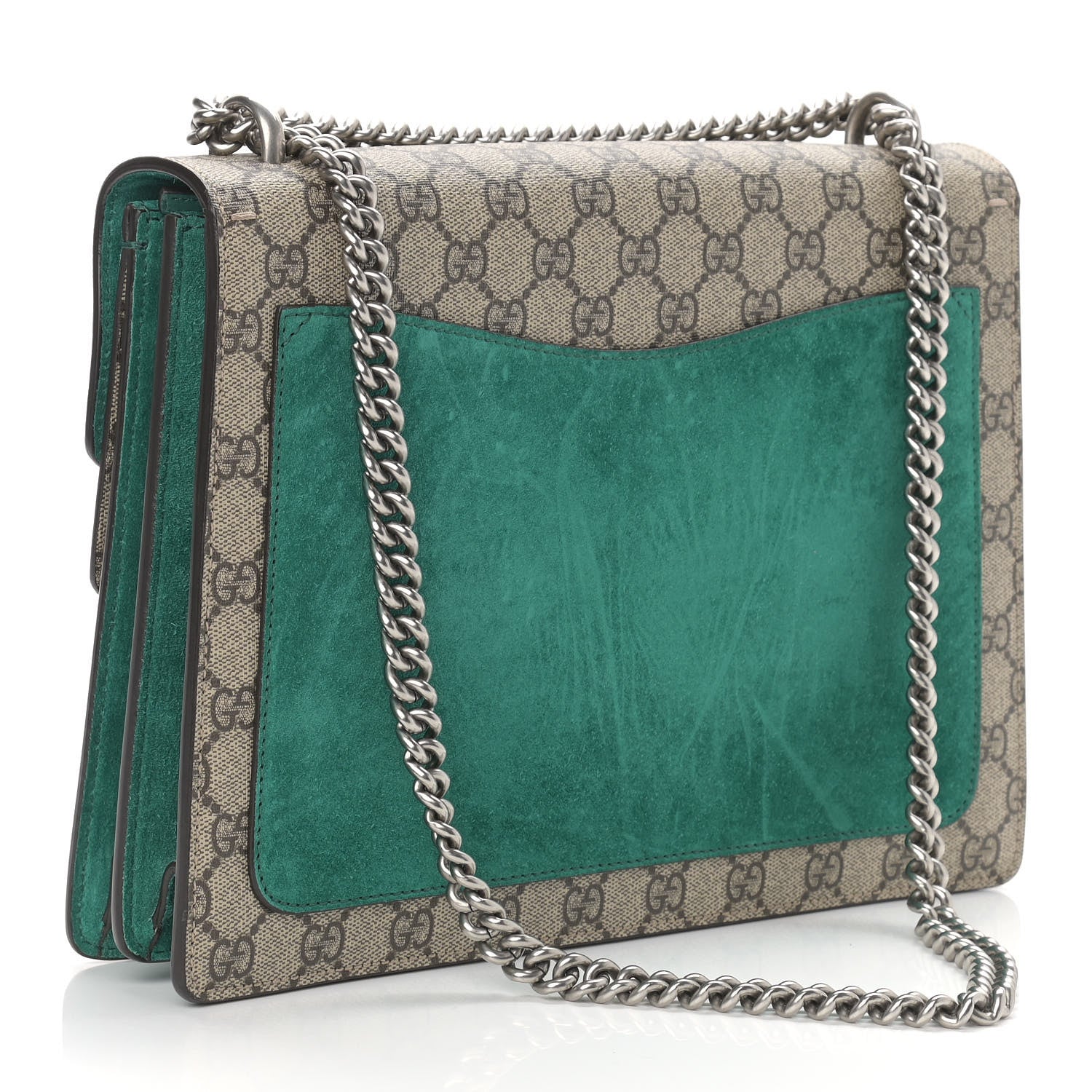 Gucci GG Supreme Monogram Embroidered Medium Dionysus Shoulder Bag Emerald 3 of 11