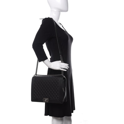 Chanel Lambskin Quilted Large Boy Flap Black 2 of 12
