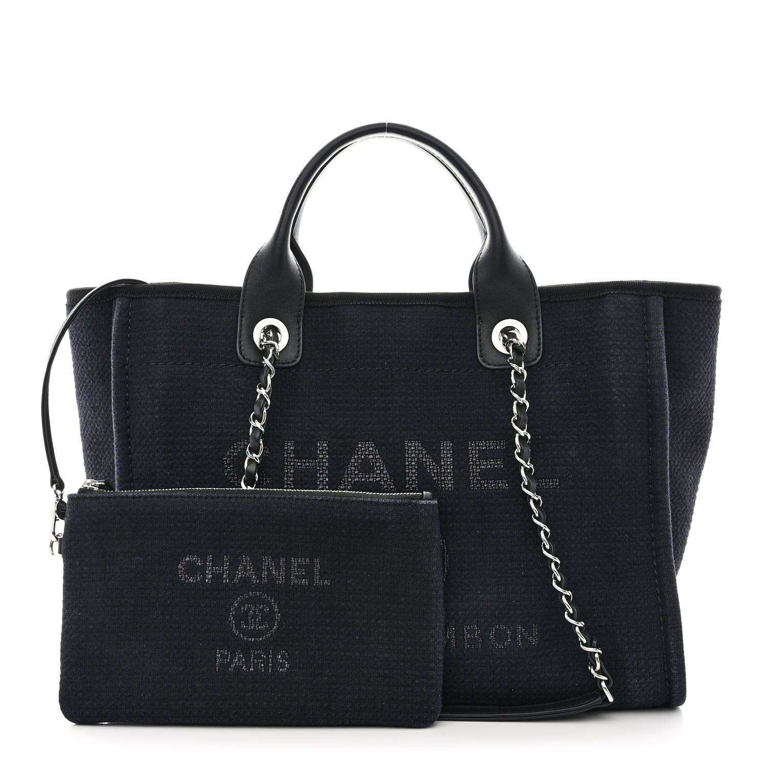 Chanel Mixed Fibers Small Deauville Tote Black 1 of 12