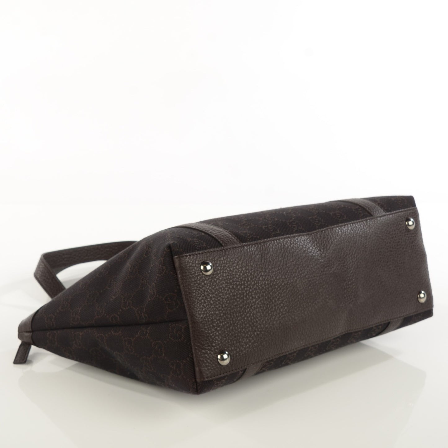 Denim Monogram Medium Abbey Tote Dark Brown