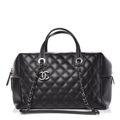 Chanel Calfskin Quilted Feather Weight Bowling Bag Black 1 of 19