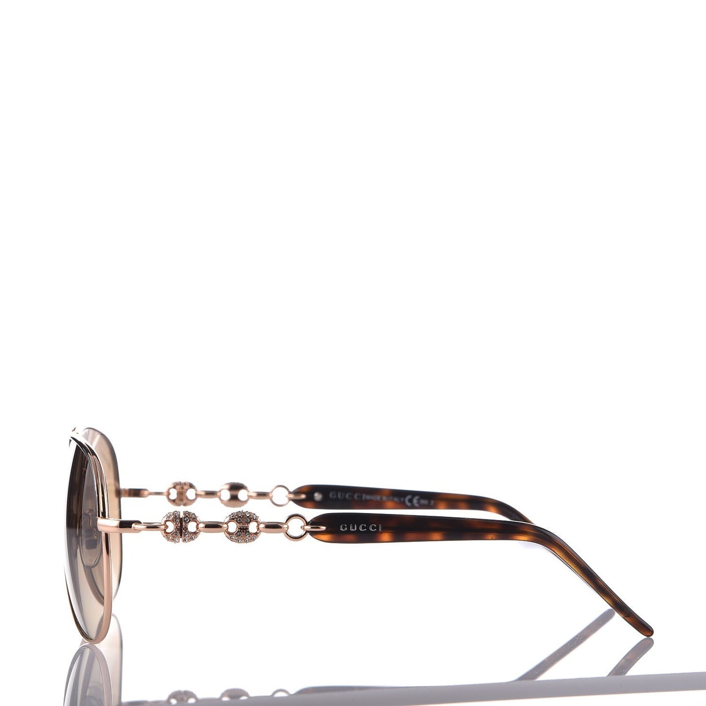 Crystal Aviator Marina Chain Sunglasses GG 4239/N/S Gold Havana