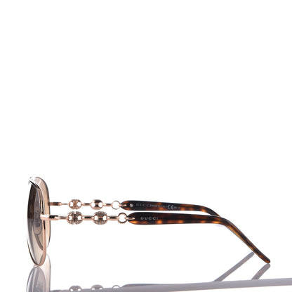 Gucci Crystal Aviator Marina Chain Sunglasses GG 4239/N/S Gold Havana 3 of 9
