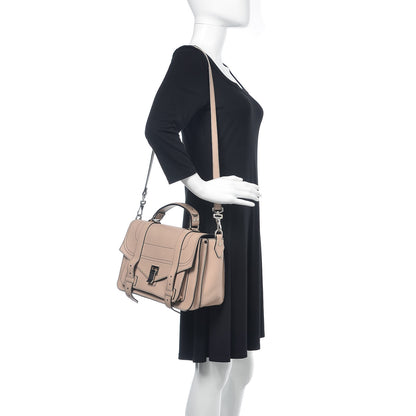 Proenza Schouler Grained Calfskin Medium Contrast Stitch PS1 Satchel Sand 2 of 12