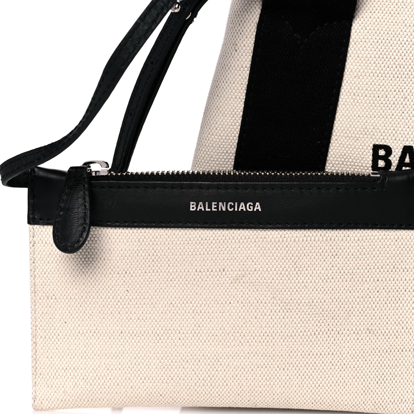 Cotton Canvas Calfskin Navy Cabas XS Natural Black