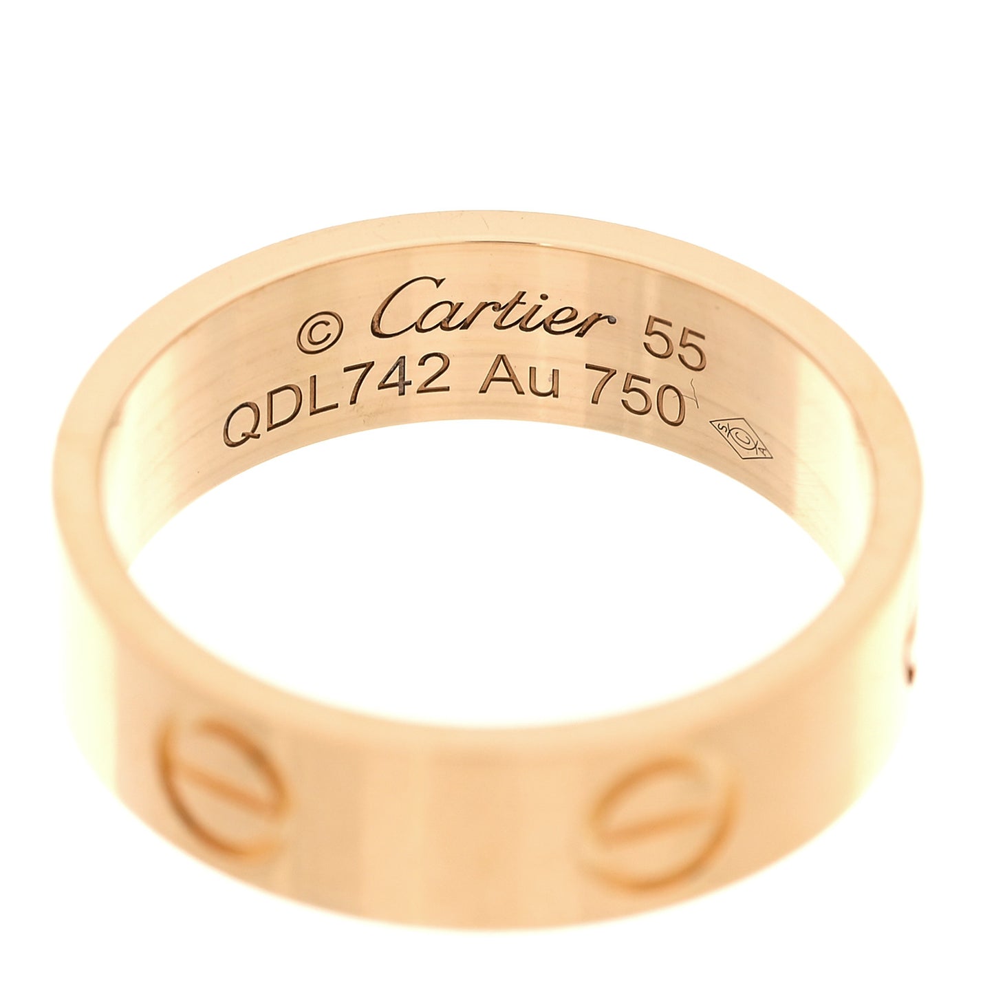 18K Yellow Gold 5.5mm LOVE Ring 55 7.25