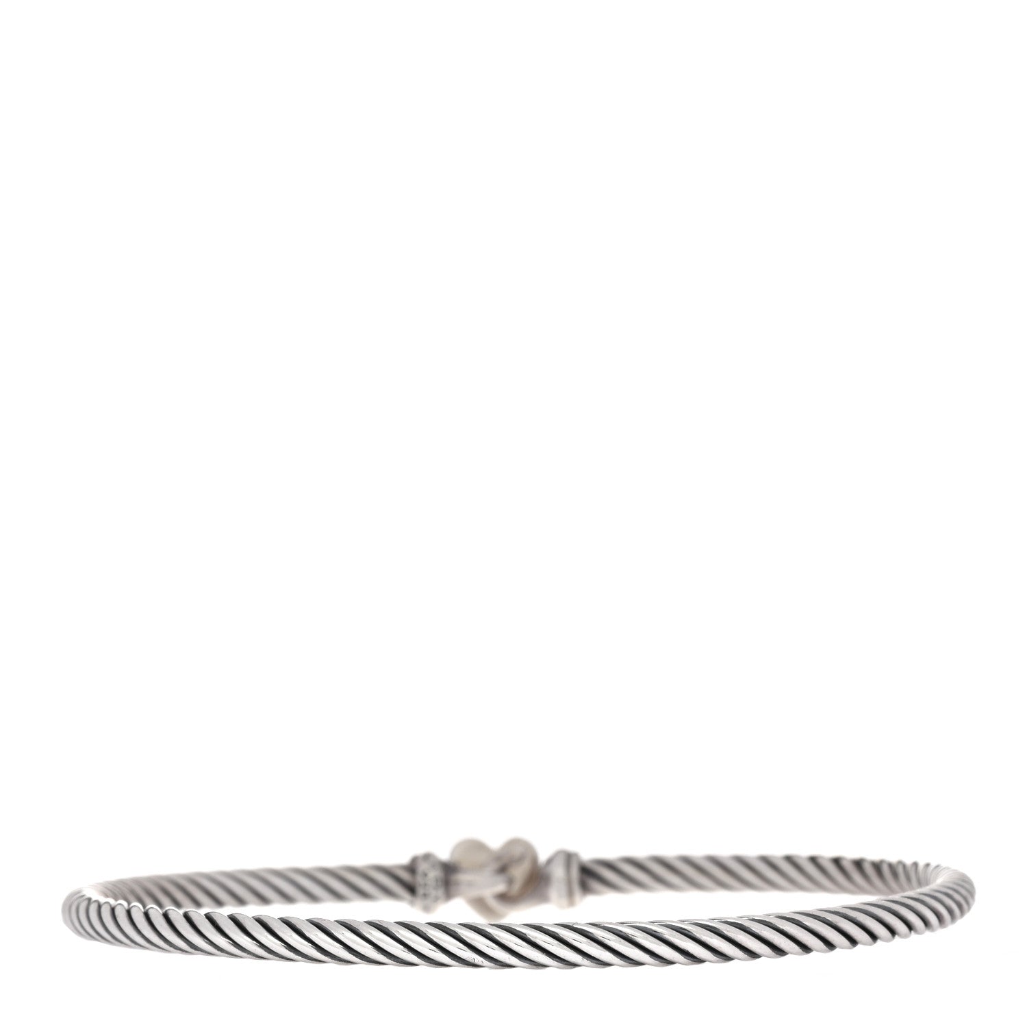 David Yurman Sterling Silver Diamond Cable Collectibles Heart Bracelet 2 of 3