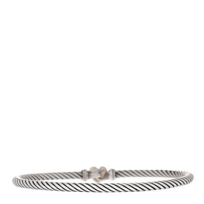 David Yurman Sterling Silver Diamond Cable Collectibles Heart Bracelet 2 of 3