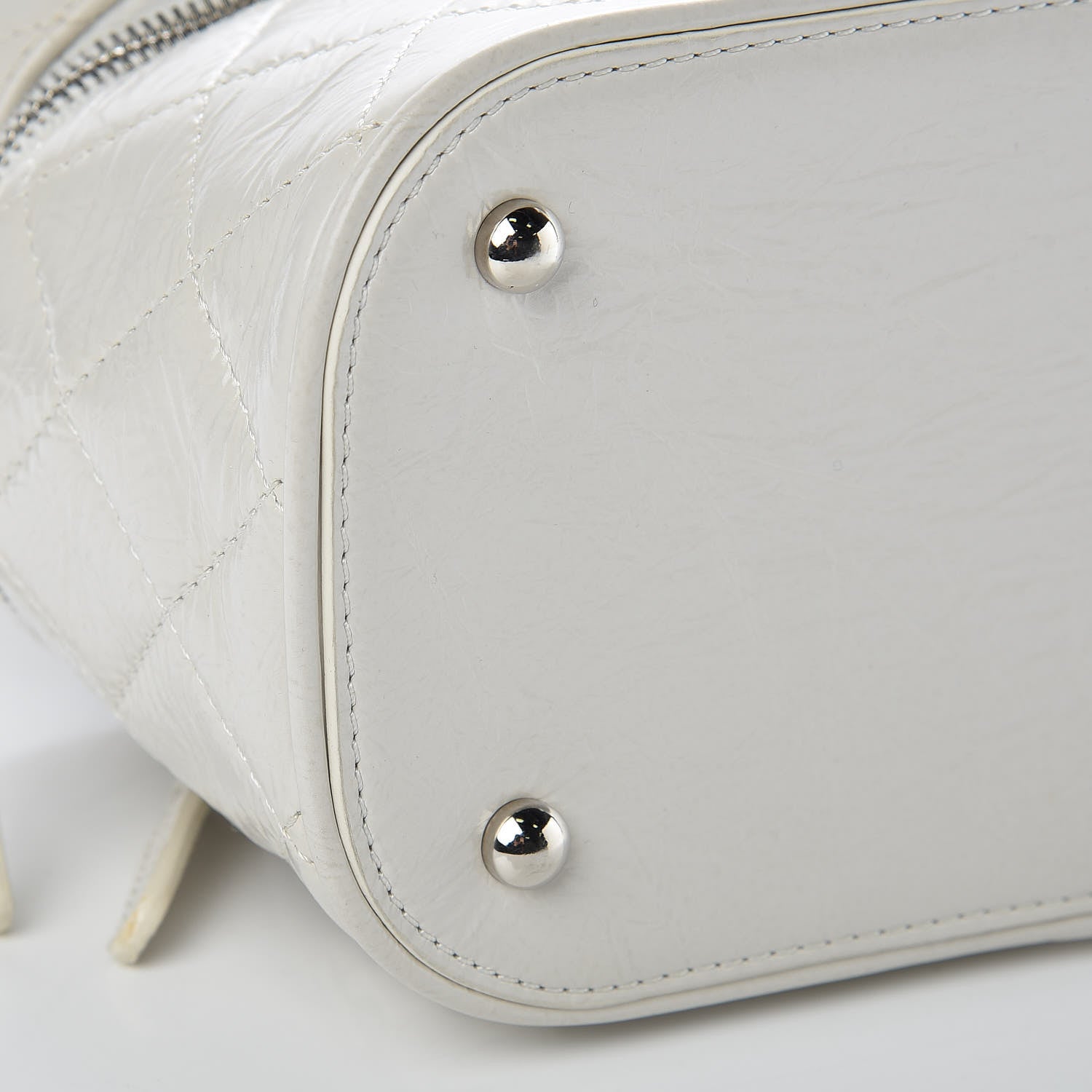 Chanel Crumpled Calfskin PVC Quilted Backpack White 12 of 13