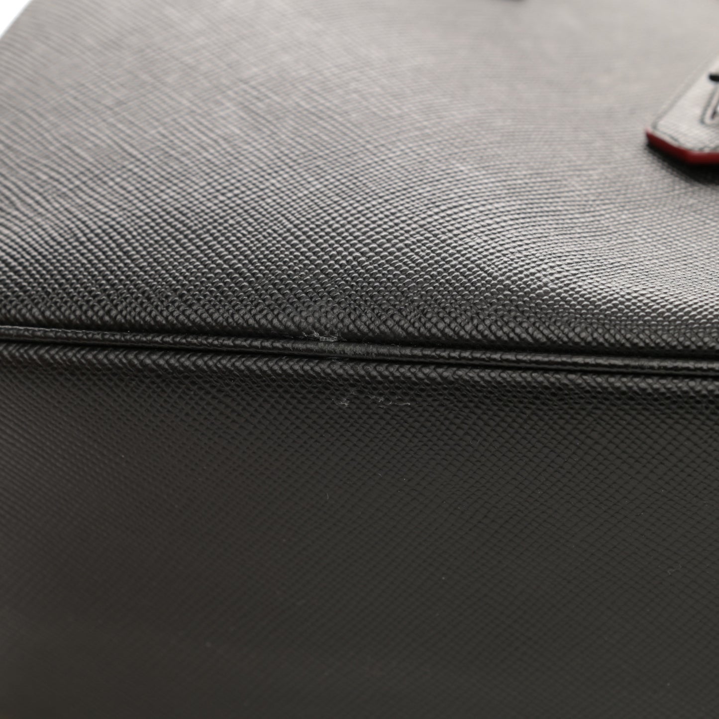 Saffiano Cuir Small Double Bag Black Fuoco