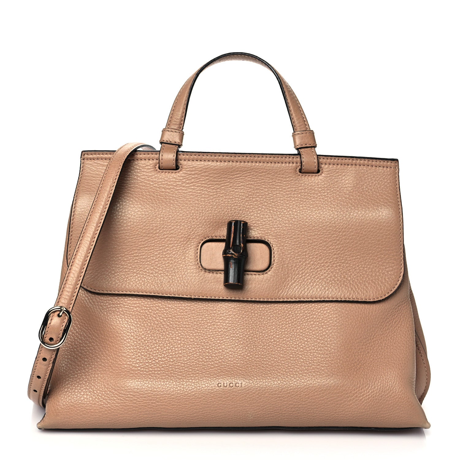 Gucci Cellarius Calfskin Medium Bamboo Daily Top Handle Bag Camelia 1 of 14