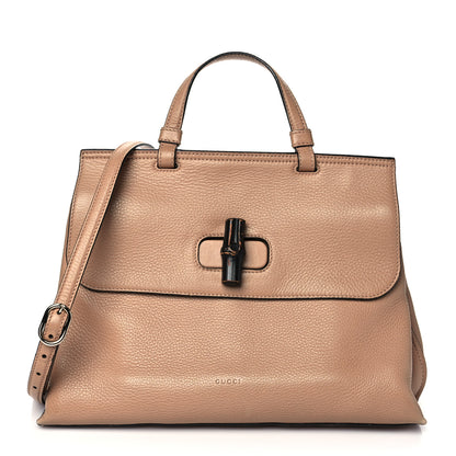Gucci Cellarius Calfskin Medium Bamboo Daily Top Handle Bag Camelia 1 of 14