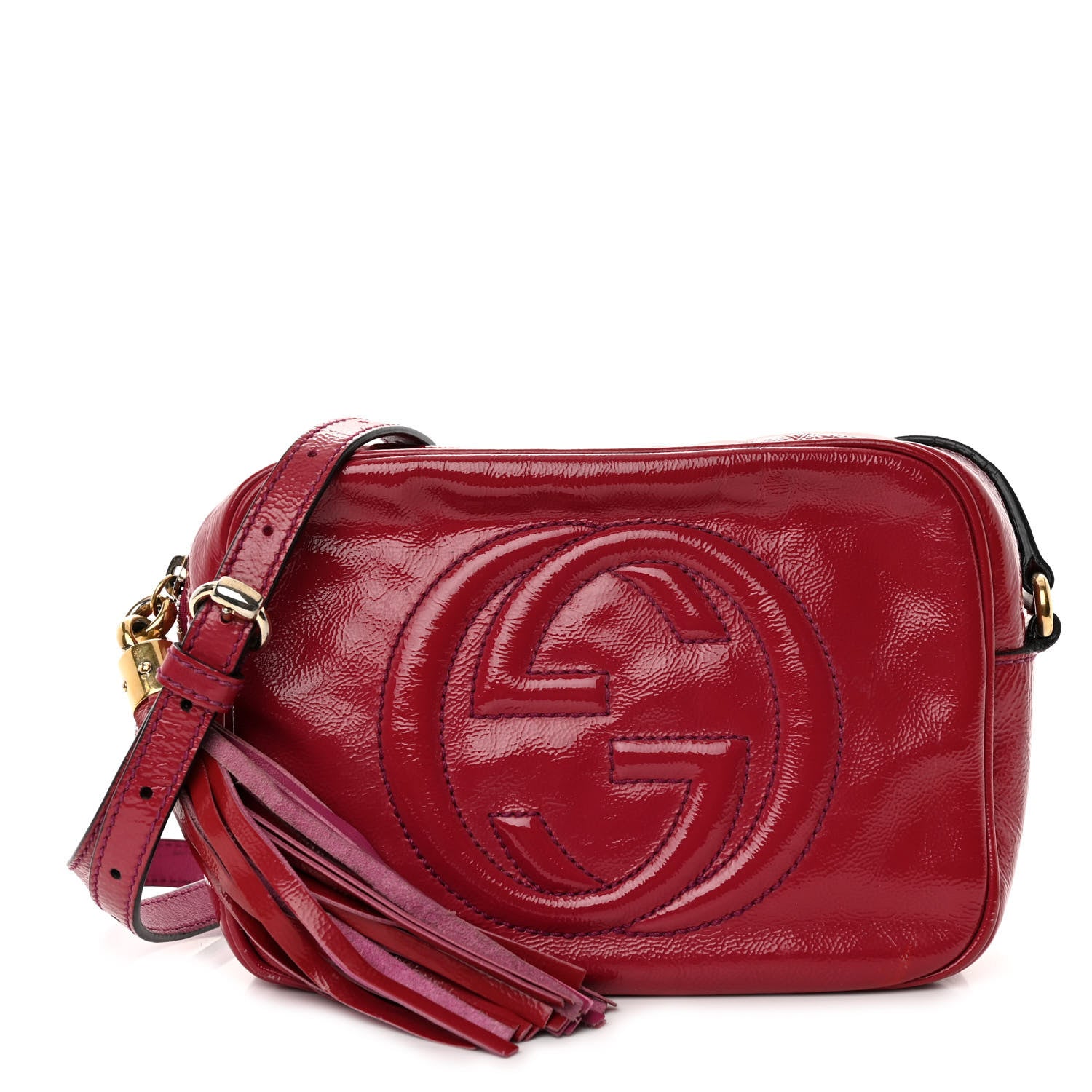 Gucci Soft Patent Small Soho Disco Bag Bright Bougainvillea 1 of 13