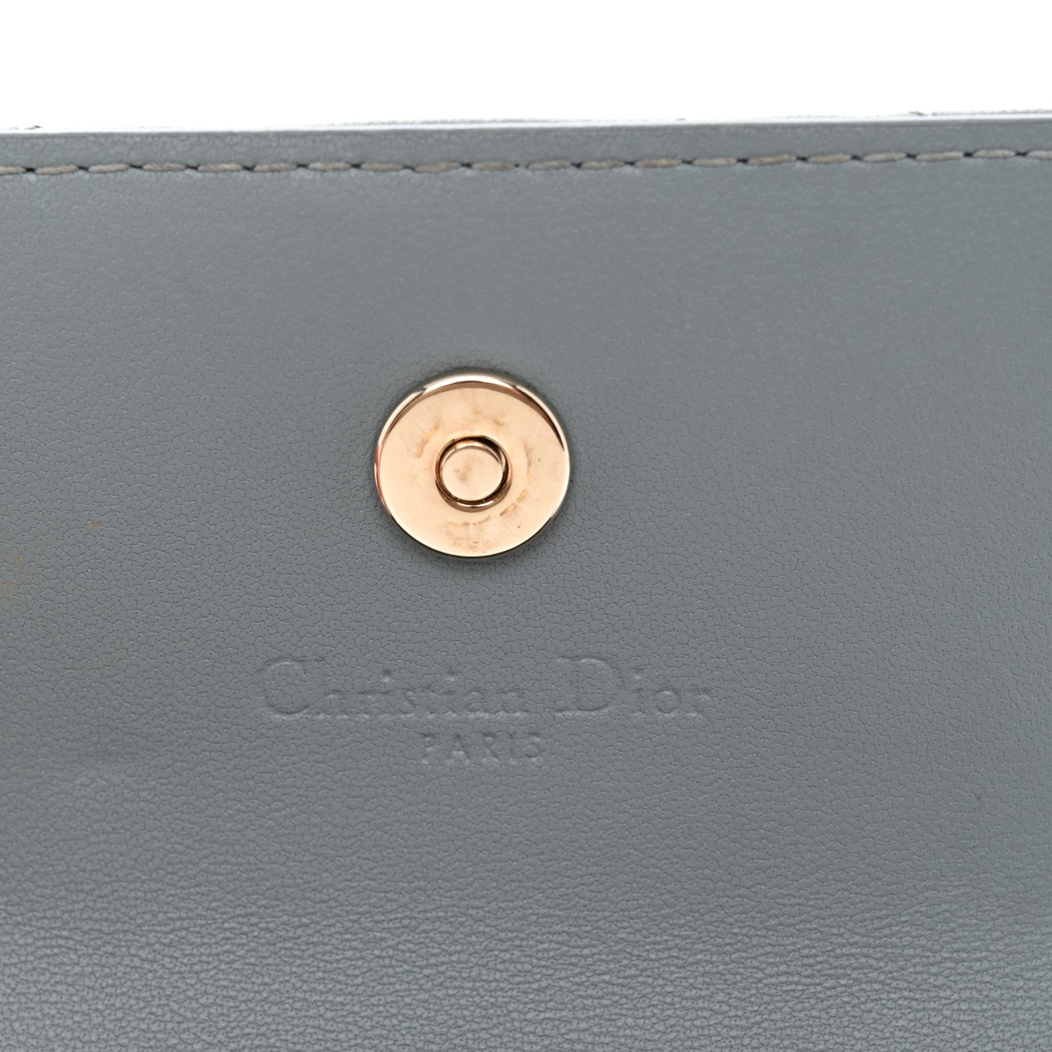 Christian Dior Lambskin Cannage Lady Dior Flap Card Holder Gray 6 of 8