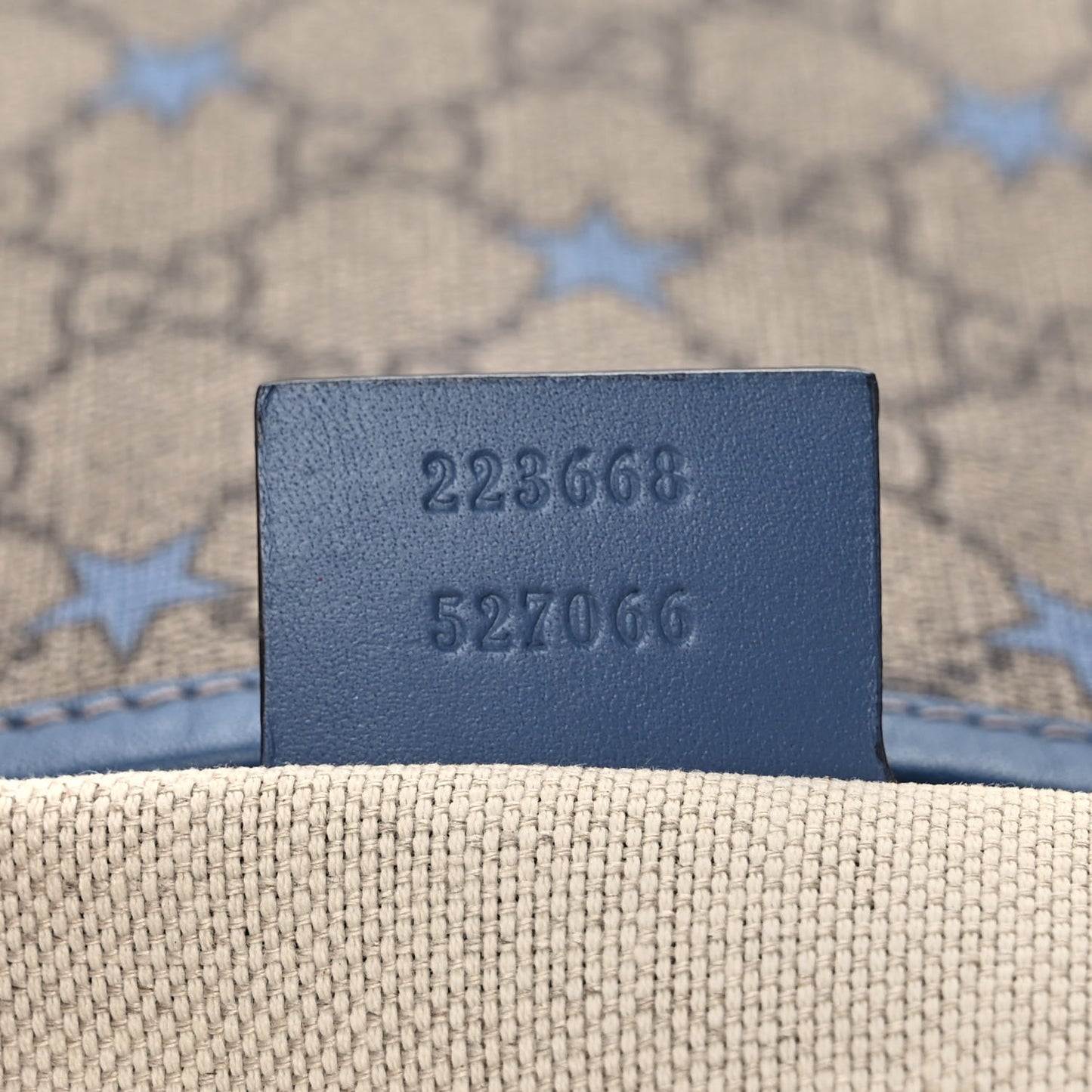 GG Plus Monogram Star Joy Vertical Tote Blue