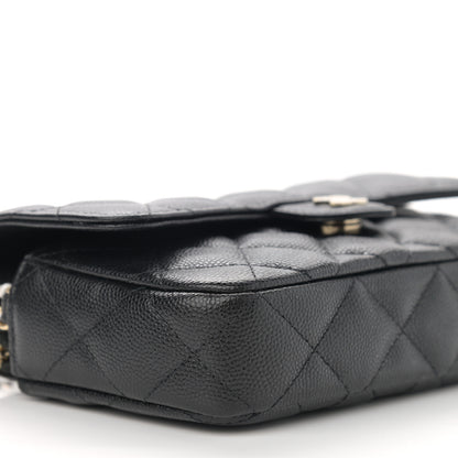 Chanel Caviar Quilted Flap Phone Holder With Chain Black 11 of 13