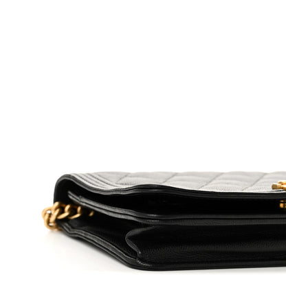 Chanel Caviar Quilted Boy Wallet On Chain WOC Black 10 of 11