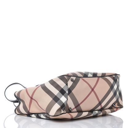 Burberry Patent Trim Nova Check Tote Black 4 of 9