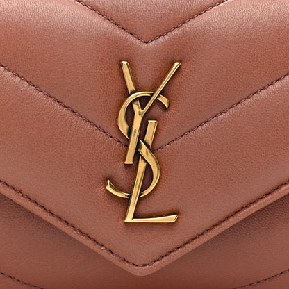Saint Laurent Lambskin Chevron Quilted Mini Loulou Hortensia 7 of 10