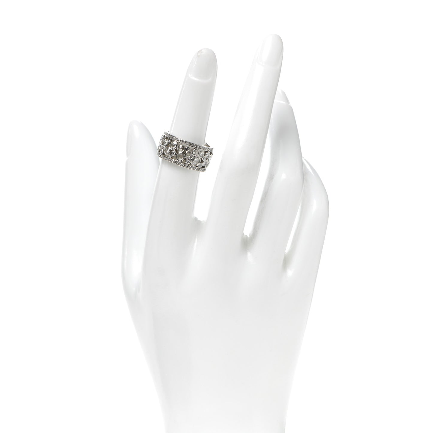 Platinum Diamond Cobblestone Band Ring 52 6