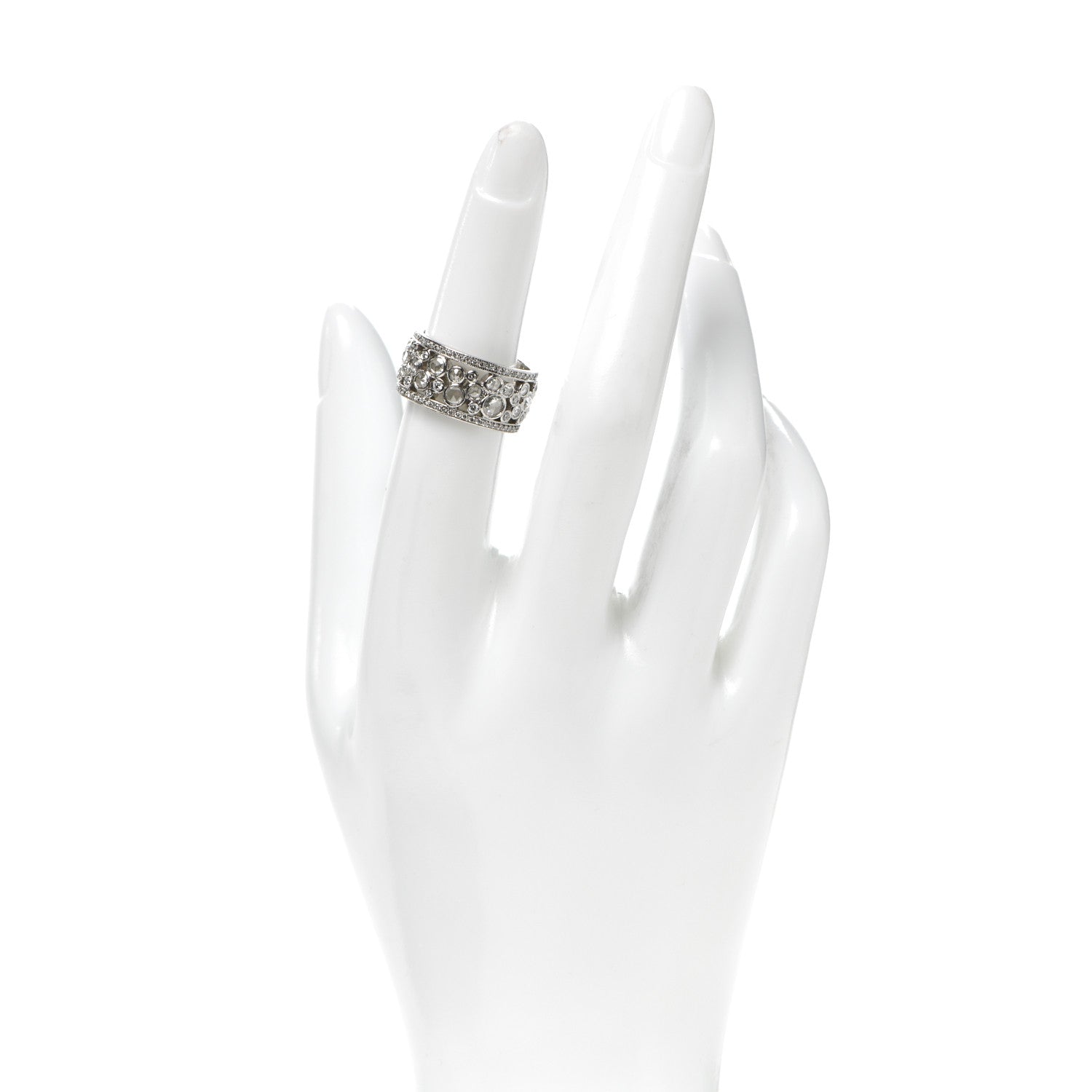 Tiffany Platinum Diamond Cobblestone Band Ring 52 6 2 of 4
