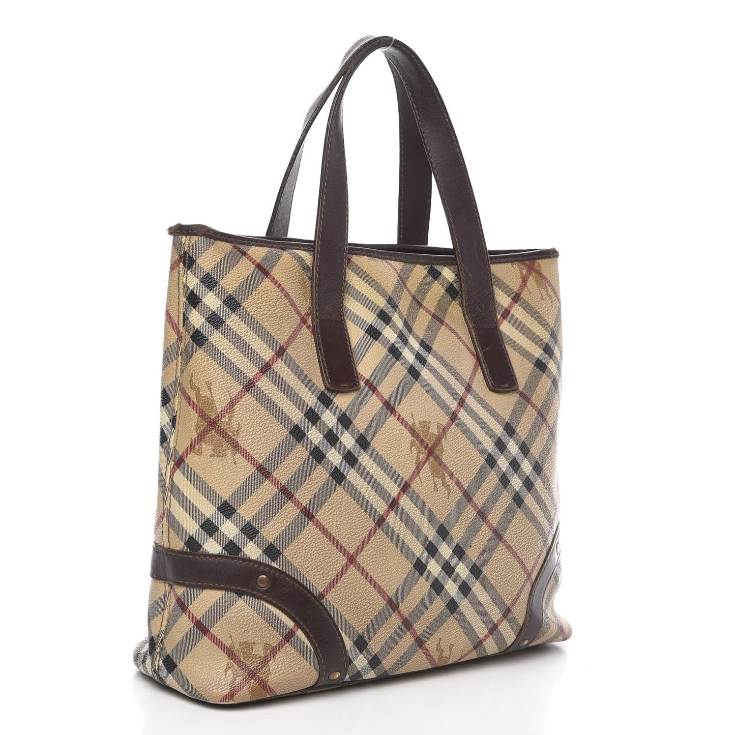 Haymarket Check Studded Tote Chocolate