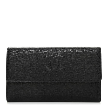 Chanel Caviar Timeless CC Large Gusset Flap Wallet Black 1 of 7