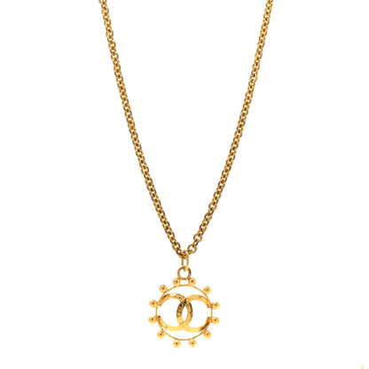 Chanel Metal CC Round Pendant Necklace Gold 1 of 7