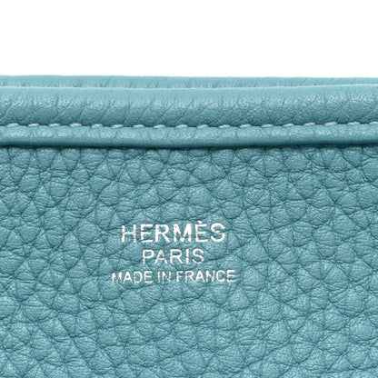 Hermes Taurillon Clemence Amazone Evelyne GM Bleu Saint Cyr Orange Poppy 6 of 11