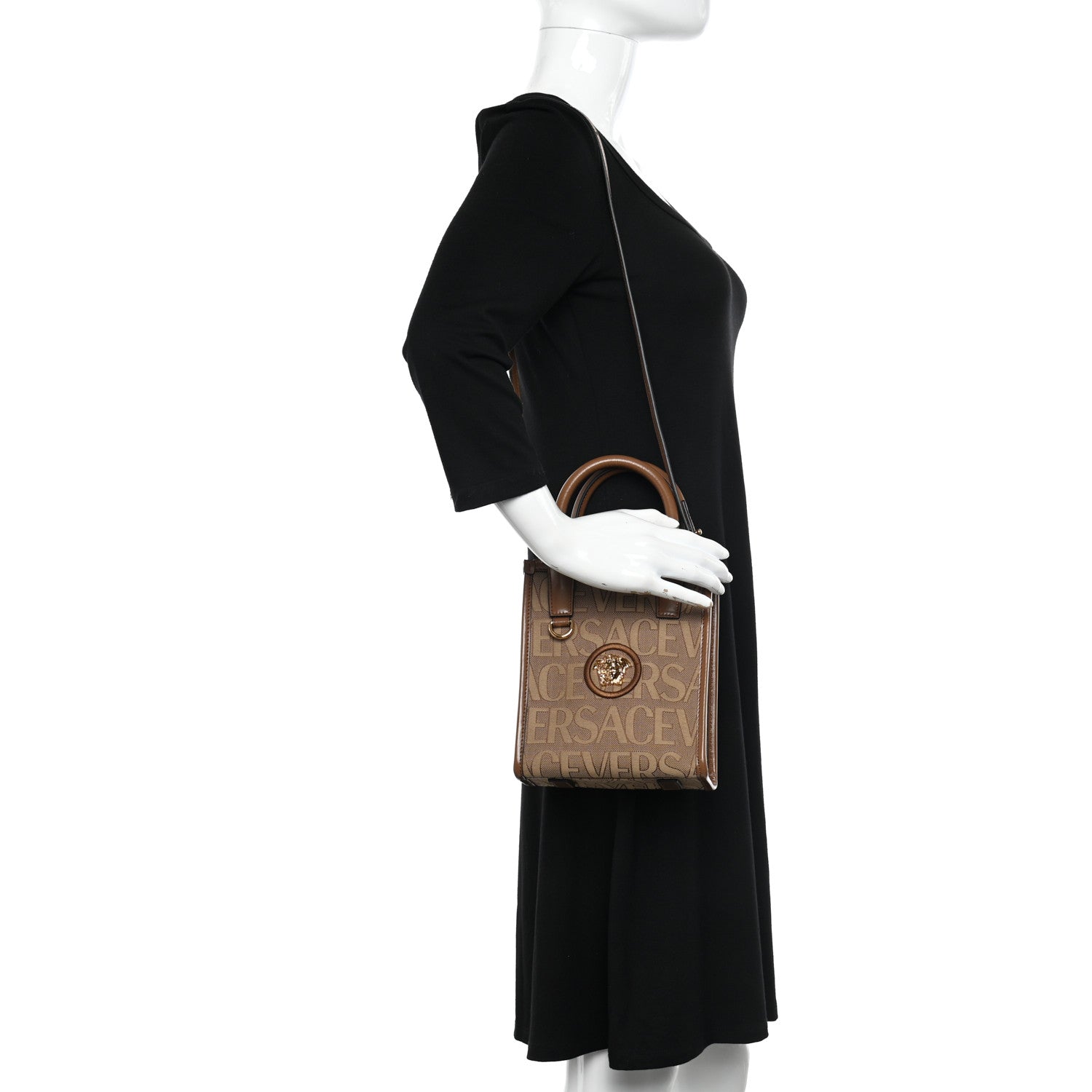 Versace Jacquard Canvas Allover Medusa Tote Bag Beige 2 of 9