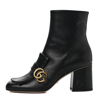 Gucci Malaga Kid GG Marmont Fringe 75mm Ankle Boots 39 Black 1 of 10