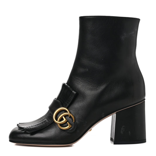 Malaga Kid GG Marmont Fringe 75mm Ankle Boots 39 Black