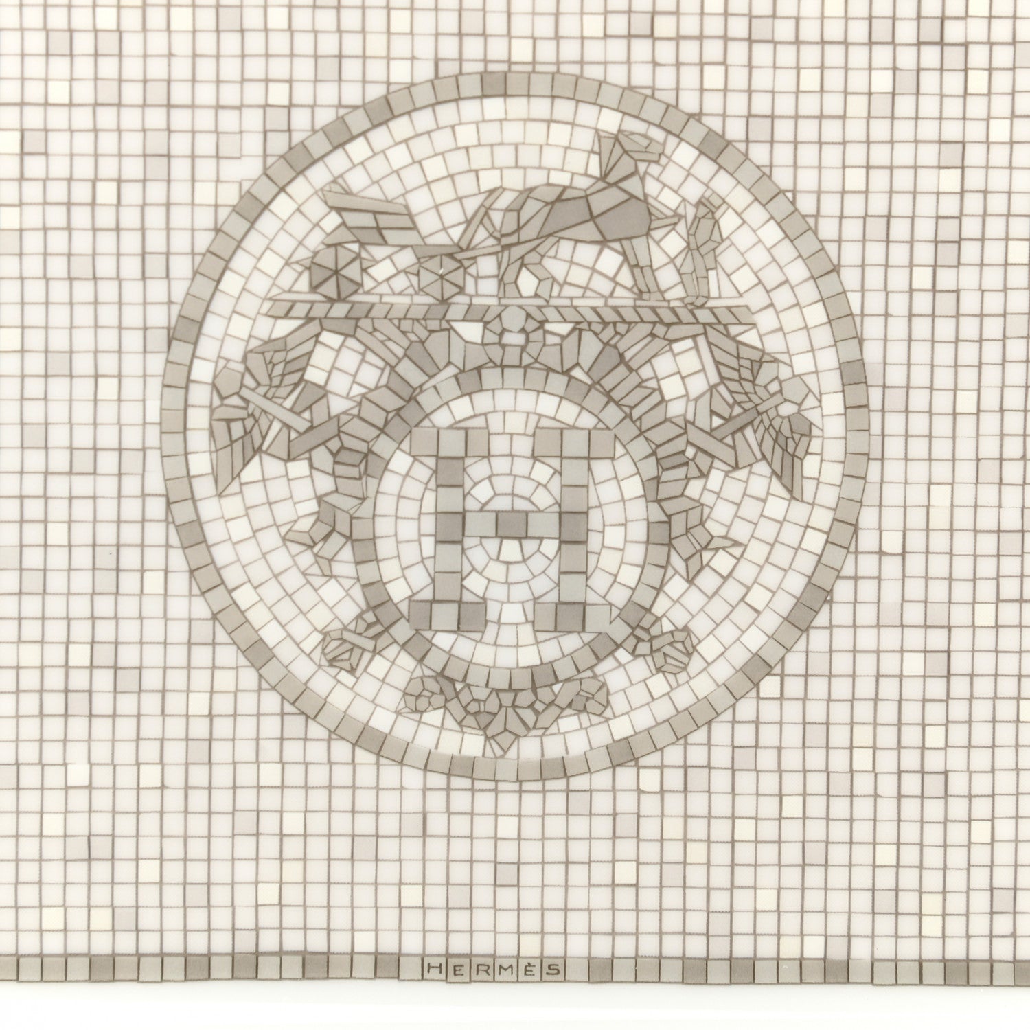 Hermes Porcelain Mosaique Au 24 Sushi Plate Platine 3 of 6