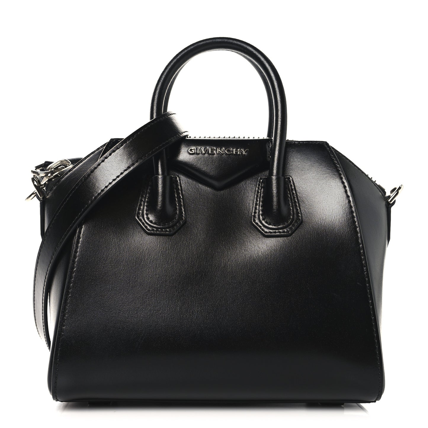 Shiny Lord Calfskin Mini Antigona Black