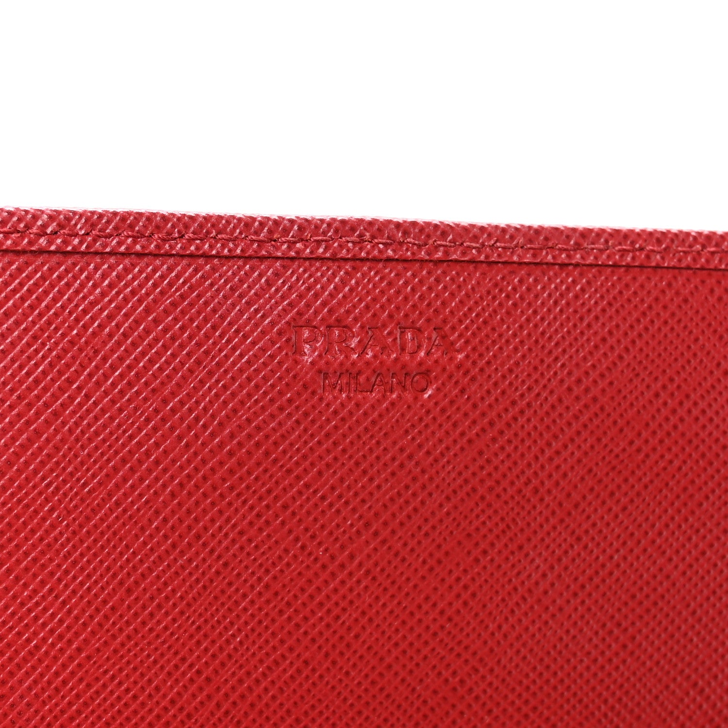 Prada Saffiano Metal Oro Chain Wallet Fuoco 5 of 11