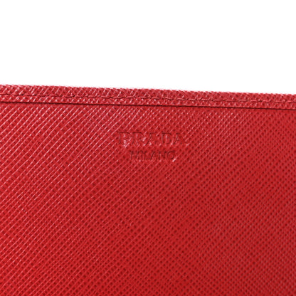 Prada Saffiano Metal Oro Chain Wallet Fuoco 5 of 11