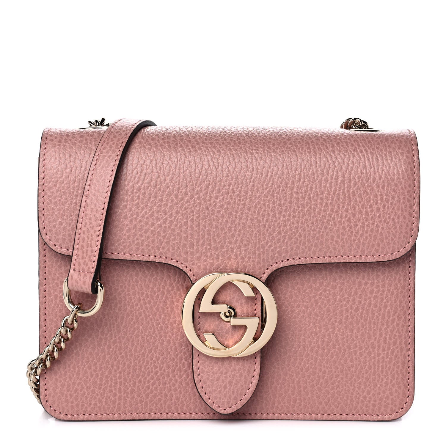 Gucci Dollar Calfskin Small Interlocking G Shoulder Bag Soft Pink 1 of 11