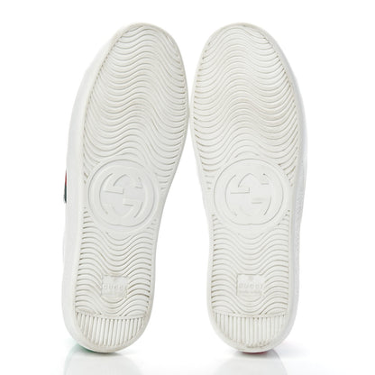 Gucci Calfskin Web Velcro Womens Ace Sneakers 38 White Green 5 of 9