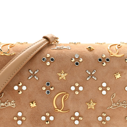 Christian Louboutin Suede Spikes Loubinthesky Paloma Clutch Lionne 8 of 10