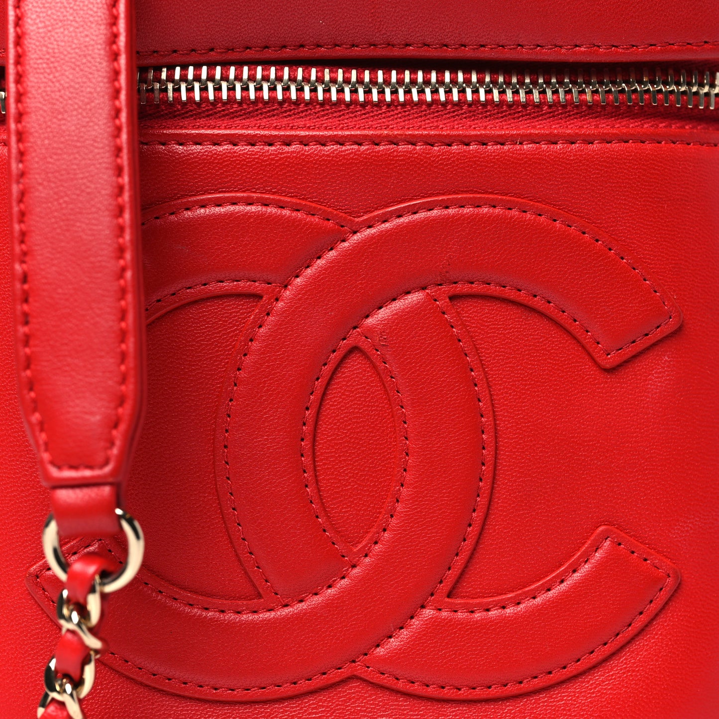 Lambskin Timeless Vanity Cosmetic Case Red