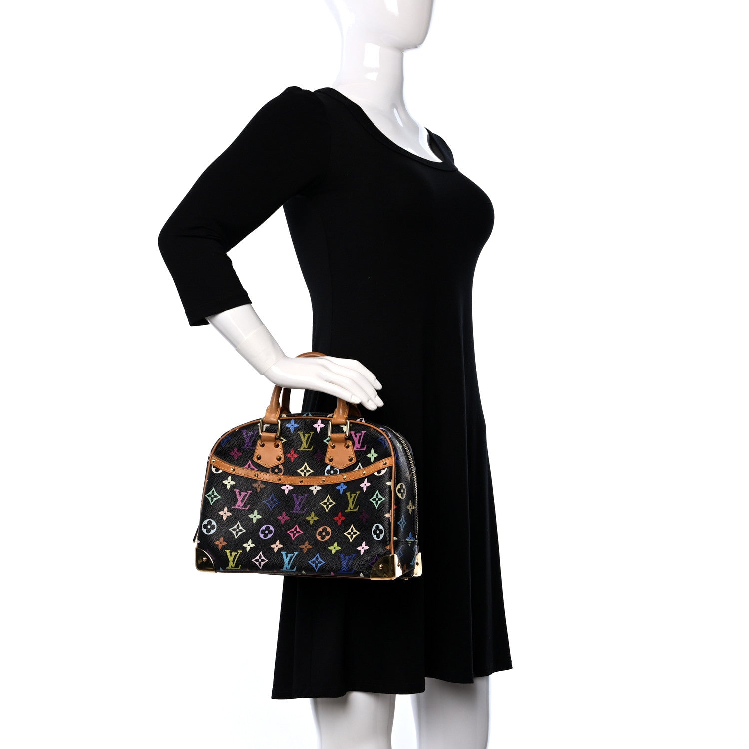 Louis Vuitton Monogram Multicolor Trouville Black 2 of 8